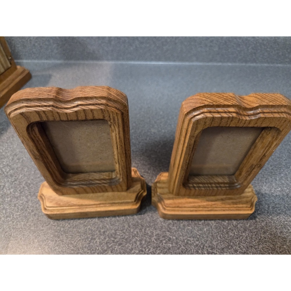 Handcrafted Solid Oak Picture Frame Lot (5) - Picture 9 of 14